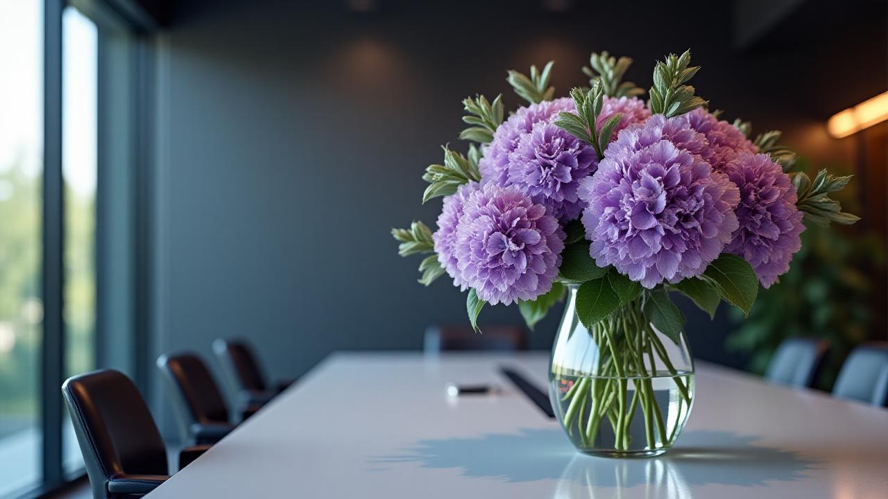 Eleganckie biuro z regularną dostawą kwiatów