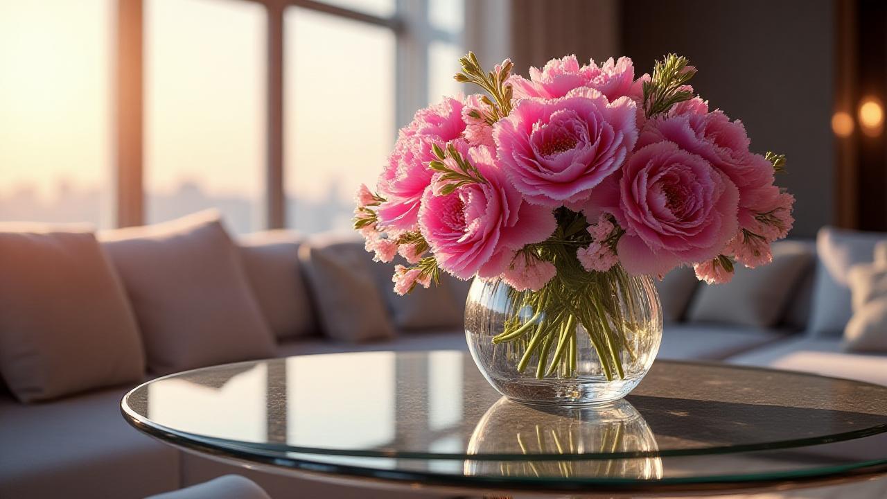 Luksusowe wnętrze warszawskiego apartamentu z sezonowym bukietem FloraBokil